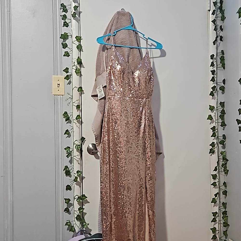 gold sparkly prom dress